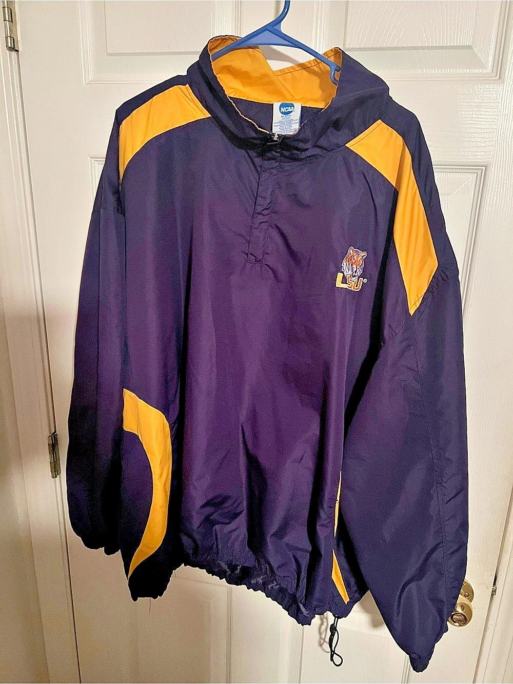 NCAA LSU windbreaker Color Block Windbreaker in Purple & Gold 3XL